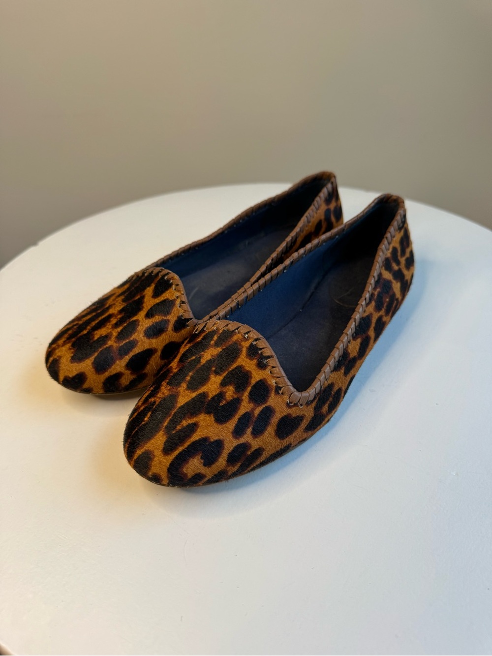 Jack Rogers Leopard Print Slip-On Flats - Brown & Black